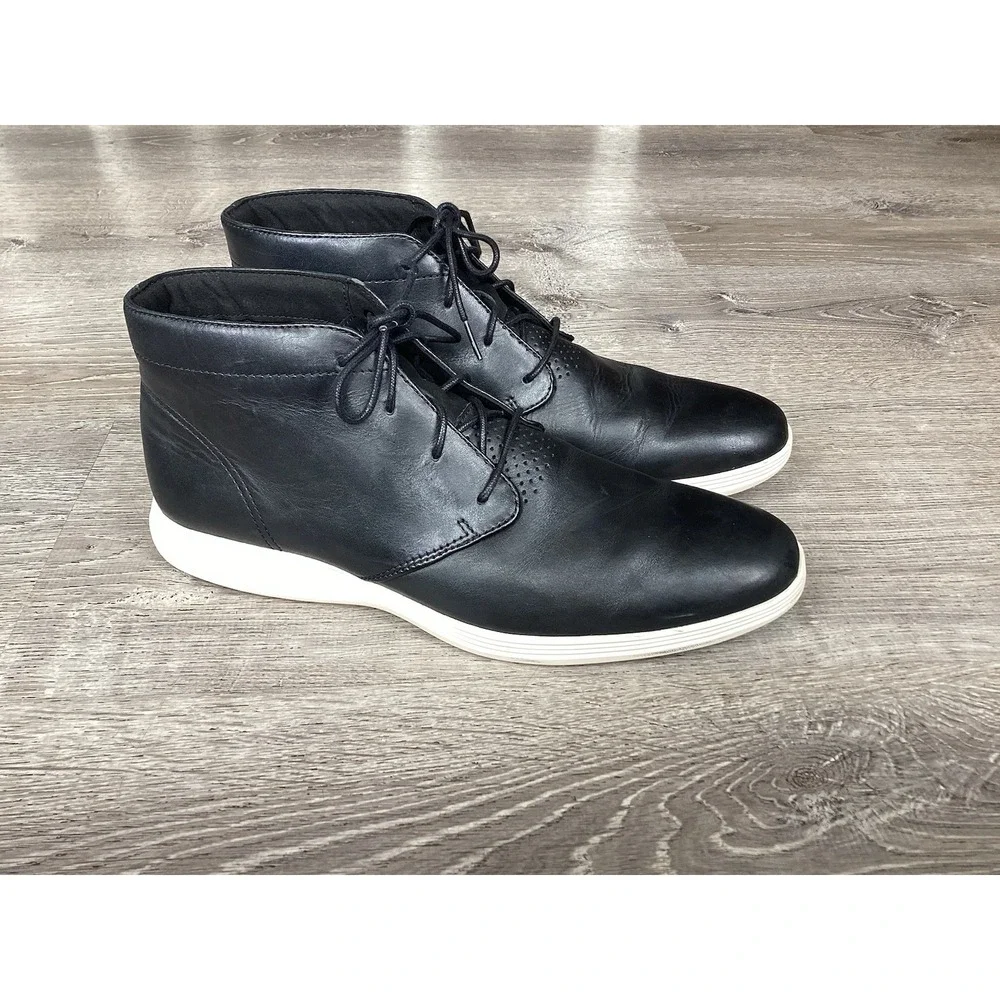 Cole Haan Grand OS Tour Chukka Boots Men's Size 12 Black Leather Waterproof